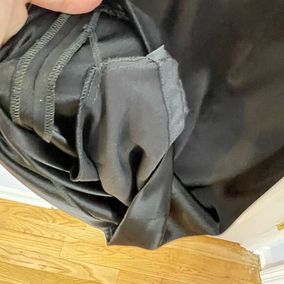 St John evening dress black charmeuse side gather 12 party - Picture 7 of 8